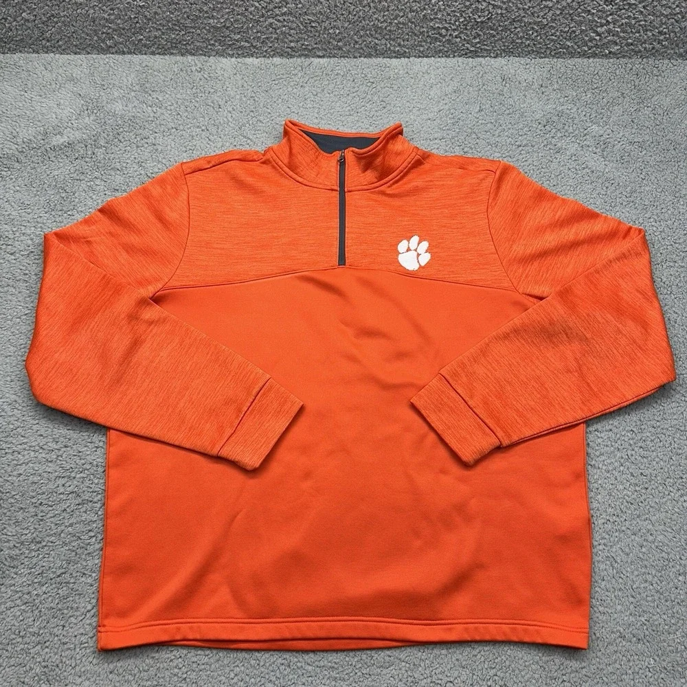 Under Armour 1286334 Mens Large 1/4 Zip Clemson Tigers L/S Fleece Pullover